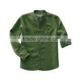 Mens Mandarin Collor Linen Cotton Blend Shirt thumbnail-4