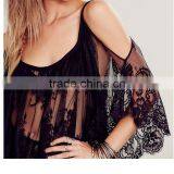 Walson Beach Sexy Strapless Lace Dress Perspective Smock Dress thumbnail-1