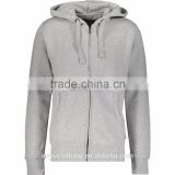 2017 Mens'Plain Model Grey Cotton Polyester Zipped Hoodie Customized Sizes