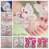Wholesale photo props lace petti infant barefoot sandals for babies M5040702
