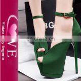 Factory Direct Best Quality Colorfuls Fashion Suede Peep Toe High Heel Shoes Women thumbnail-1