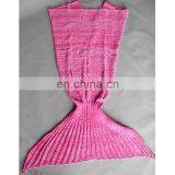 Fairy Tale Sea-maiden Tail Carpet Knitted Wool Blend Kids Leisure Nap Blanket thumbnail-1