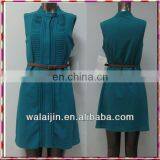 Office Ladies Pleated Blouses Dress thumbnail-1
