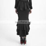 Q-276 Punk Rave Black Military Uniform High-low Fishtail Skirt thumbnail-4