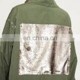 OEM Serives Women New Pants Army Greencosts Design Long Sleeves Ladies Coats thumbnail-4