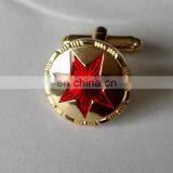 Custom Gold Transparent Enamel Brass Cufflink thumbnail-1