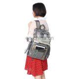 Heavy Duty Waterproof Clear PVC Backpack Transparent School Bag With Grey Trim thumbnail-7