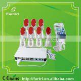 100% Secure For Retails Store Display Multi Phones Alarm Stand With 8 Ports Charger