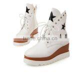 Fujian Factory Customize Lace up Thick Sole High Neck Sport Shoes With Stars thumbnail-3