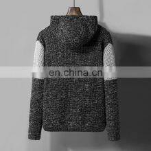 Merchant Direct Sale Half High Neck Pullover Hooded Loose Knit Men's Men's Sweater thumbnail-3