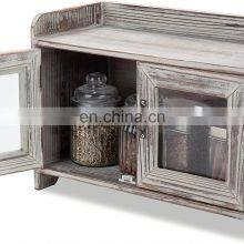 Bathroom Countertop Wooden Cabinet With Glass Windows thumbnail-3