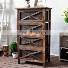 Unfinished Furniture Wicker Side Wooden Rattan Corner Cabinet thumbnail-1
