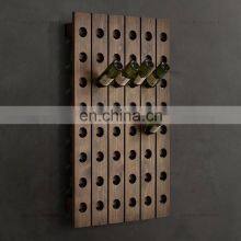 Wine Rack Wooden Over the Wall Hanging Shelf With Holes thumbnail-2