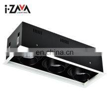 Recessed Mounting Simple Anti Glare Black Aluminum IP20 75W COB Recessed LED Grille Light