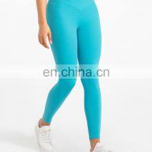 Ready To Ship Custom Logo 20 Neon Colors Yoga Leggings Cross Waistband High Waist Women Gym Sports Wear Yoga Tights Workout Wear thumbnail-5