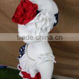 New Cute American Baby Girls July 4th Boutique Outfits Knit Cotton Layered Dress Clothing Sets Kids Girls Patriotic Outfits thumbnail-3