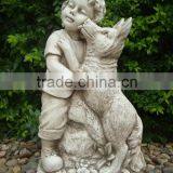 Decorative Garden Girl Figurine and Resin Dog Figurine thumbnail-2