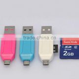 2 in 1 USB OTG Card Reader Universal 2.0 USB OTG TF/SD Card Reader Phone Extension Headers USB OTG Adapter For Android
