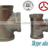 130 Tee Black Malleable Cast Iron Pipe Fitting Thread Galvanized /Manufacturer thumbnail-1