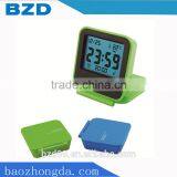 Portable Advertising Desk Mini Travel Alarm Clock With Thermometer Alarm Snooze and Night Light Electronic Items Manufacturer thumbnail-1