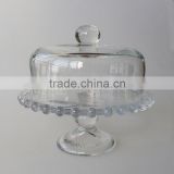 Leadfree customized size clear beaded charger plate stem Mini slant Cake Macarons plant Dome