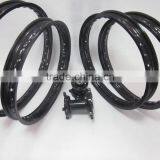 Motorcycle Wheels:CRF 125/250/450 Motorcycle Complete Wheel Sets:Black Hubs With Black Rims 1.60-21" and 1.85-19" thumbnail-2