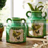 Green Ears Ceramic Glaze Vase Hand-painted Oil Painting B09BH04-5 thumbnail-1