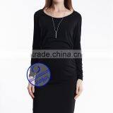 Custom Spandex Viscose Plain Blank Long Sleeve Maternity Dresses thumbnail-5