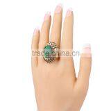 Factory Hollow Zinc Alloy Resin Big Gemstone Simple Gold Finger Ring thumbnail-5