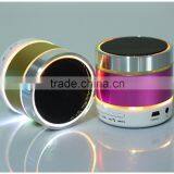 Portable Mini Bluetooth Speaker With FM Radio, TF Card and Usb Slot, Hands Free Call, Colorful Led Lighting as Christmas Gift