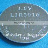 Lir2016 3.6v Li-ion Rechargeable Button Battery Lir2016
