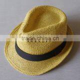 Summer Beach Hand Knitting Paper Straw Hat Straw Cap Fedora Hat thumbnail-1
