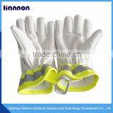 Warm White Working Safety Mens Leather Reflective Gloves thumbnail-3