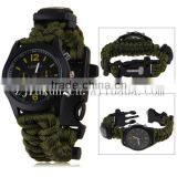 Handmade Paracord Polyester Watch Fashion Paracord Watch With Compassm Flint Whistle thumbnail-3