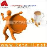 Customize Multi-function Collapsible Cup Holder and OEM Non-Slip Heat Resistant Hot Tea Silicon Cup Mat