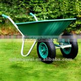 5 CU.FT aluminium garden Polypropylene tray dual wheel wheelbarrow