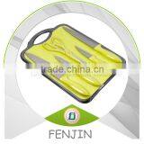 HOT Sale 4pcs Plastic Handle Chinese Knife Set With Chopping Board and Shear thumbnail-1