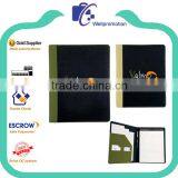 Black Leather Tri-fold Portfolio for Men thumbnail-3