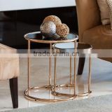 Living room sofa table most popular black color tempered glass side table