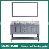 Solid wood bathroom vanity design grey finish made in china