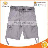Canvas Cotton Woven Belt Casual Boys Pocket Cargo Shorts thumbnail-1