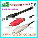audio cable to 2 RCA cable/3.5mm jack audio cable