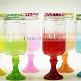 Glass Mason Jar Mugs Glass Stand With Metal Lid and Straws 6colors thumbnail-2