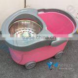 Easy Clean Magic Mop 360 Bucket 2 Heads Micro Fiber Spin Spinning Rotating Head thumbnail-1