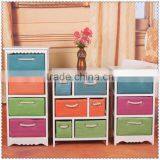 Elegant Chic Custom Wooden Cabinets With Wicker Drawers for Living Room Kitchen Bathroom thumbnail-1