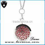 High Quality Stainless Steel Necklace Aromatherapy Oil Diffuser Locket Pendant thumbnail-1