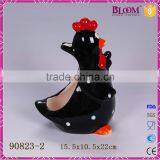 Black Rooster Ceramic Toilet Brush Holder thumbnail-3