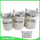 Cheap Canvas Folding Fabric Laundry Basket thumbnail-1
