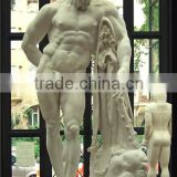 Ancient Greek figure Farnese Herakles white marble statue