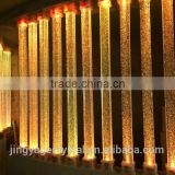 glass bubble pillar with led light for interior decoration